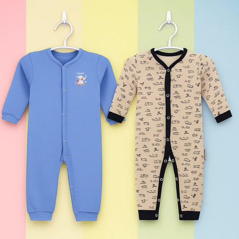 Junior's - Pack of 2 Rompers - Light Blue & Skin - Adventure & Characters