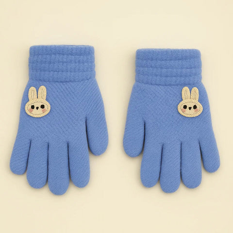 Pair of Gloves - Blue - Rabbit - (3-5 Years)