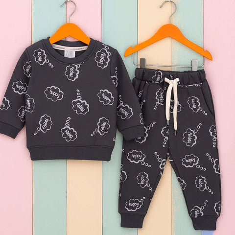 Z Kids - 2 Pieces - Suit Set - Charcoal Grey - Happy - 25