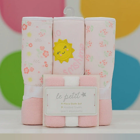 6 Pieces - Le Petit - Bath Towel Gift Set - Pink - Sunshine