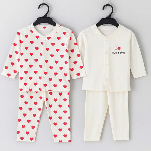 TBS - Pack of 2 - Night Suits - White & Hearts