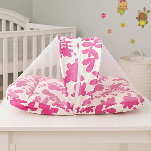 Mosquito Bed Net - Vol-09-25 - Pink - Flowers