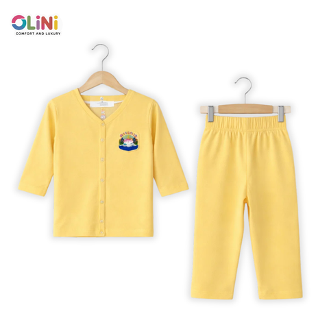 OLINI - Cotton Jersey - Night Suit - Yellow - Bedtime Buddies