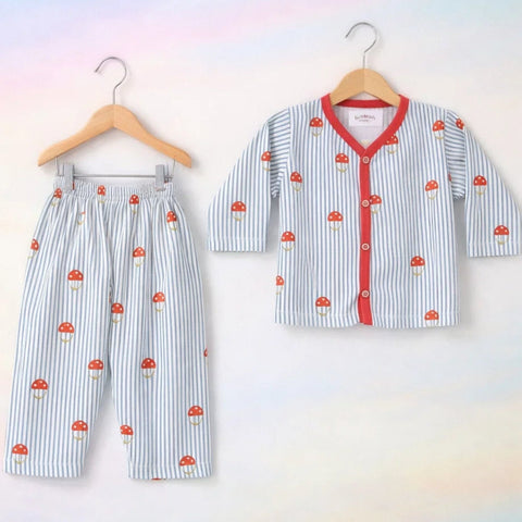 TBS - Cotton Jersey - Night Suit - Orange - Mushroom - 26