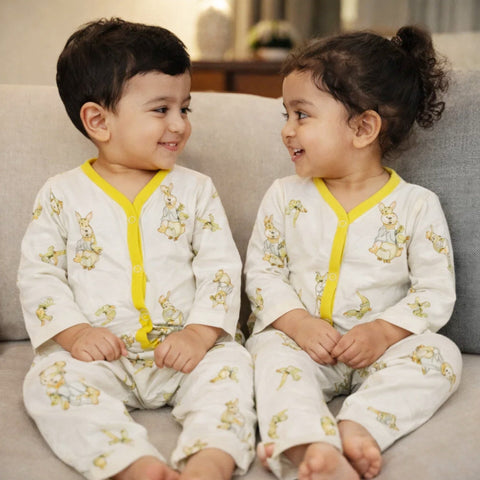 TBS - Cotton Jersey - Night Suit - Yellow - Rabbit - 26