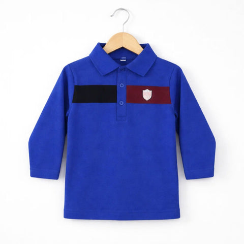 Bonton - Long Sleeve - Polo - T-Shirt - Blue