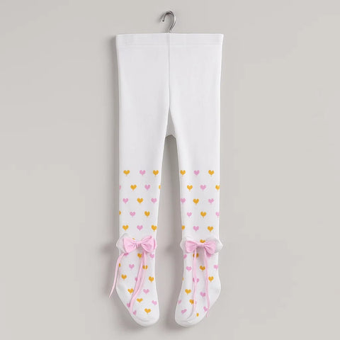 XUEYUR - Legging - Hearts & Bow - White - (1-2 Years)