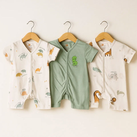 TBS_BRL - Pack of 3 - Short Leg Rompers - Jungle Fun