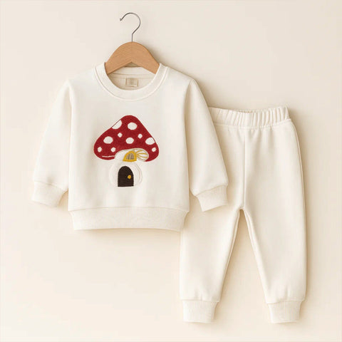 Wow - 2 Pieces - Suit Set - White - Mushroom