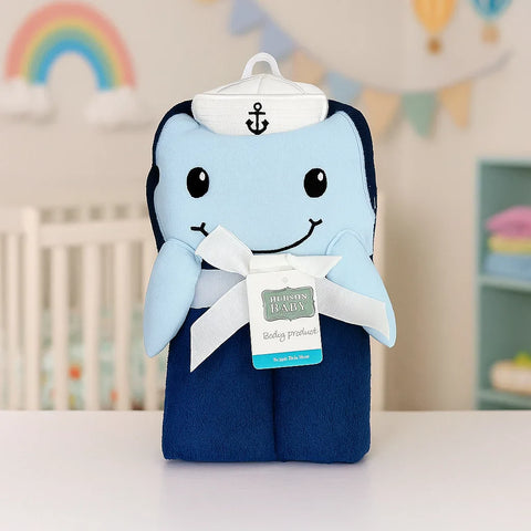 Baby Hooded Bath Towel - Blue - Dolphin