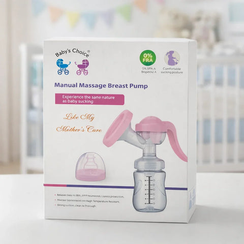 Choice - Manual Breast Pump & Feeding Bottle - Pink