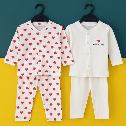 TBS - Pack of 2 - Night Suits - White & Hearts