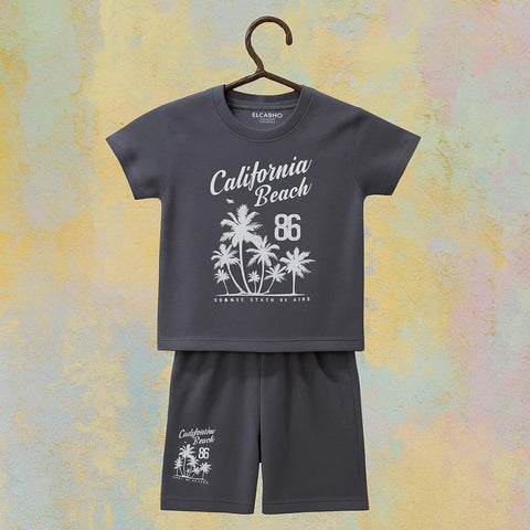 Lucido - T-Shirt & Shorts - Grey - Beach