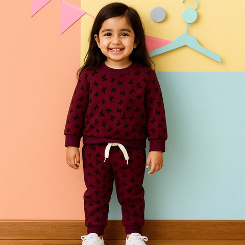 Z Kids - 2 Pieces - Suit Set - Dark Purple - Butterfly - 25