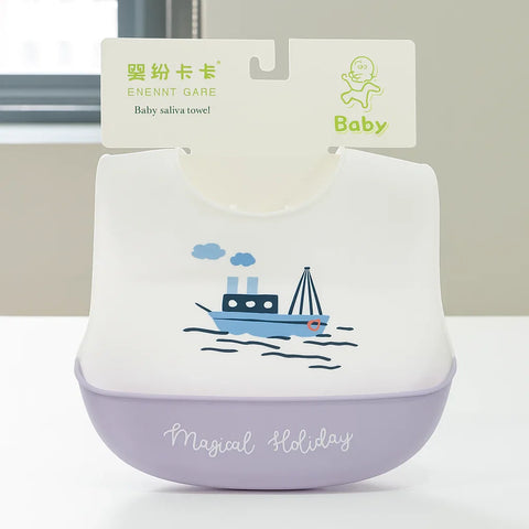 Silicon Container Bib - Light Purple - Holiday