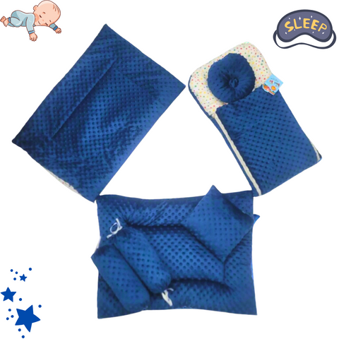 7 Pieces Velvet Bedding Set - Plain Dots
