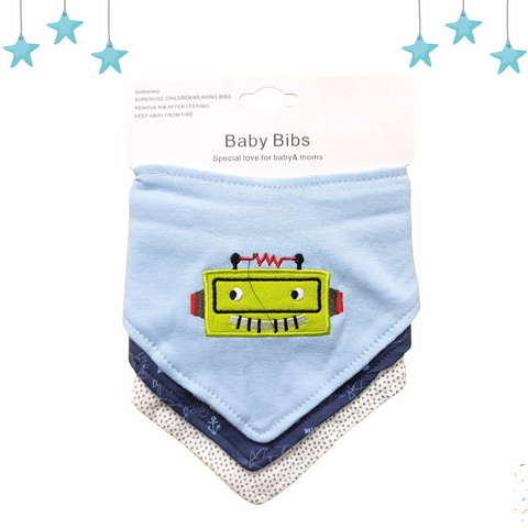 Pack of 3 Bandana Bibs - Boys Mix