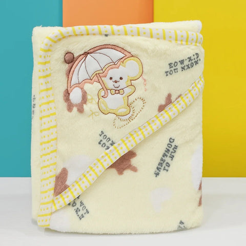 Fleece - Wrapping Sheet - Umbrella & Bear - Yellow - 25