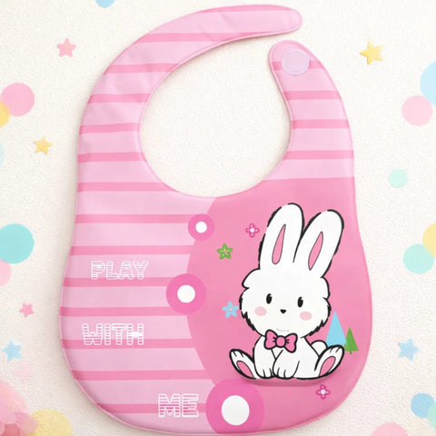 Baby Bib - Rabbit Pink