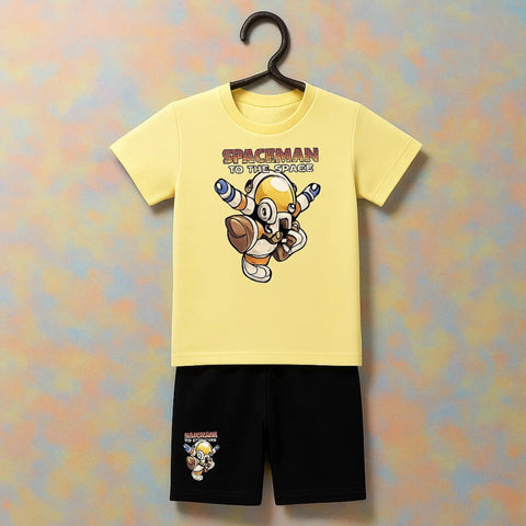 Lucido - T-Shirt & Shorts - Yellow - Astronaut