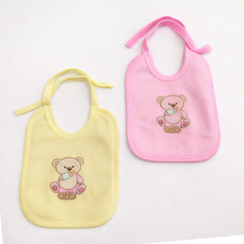 Pack of 2 Bibs - Pink & Yellow - Bears