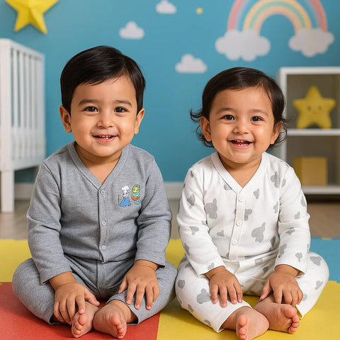 TBS - Pack of 2 - Night Suits - Grey & Clouds