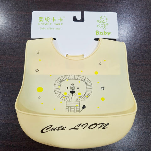 Silicon Container Bib - Yellow - Lion