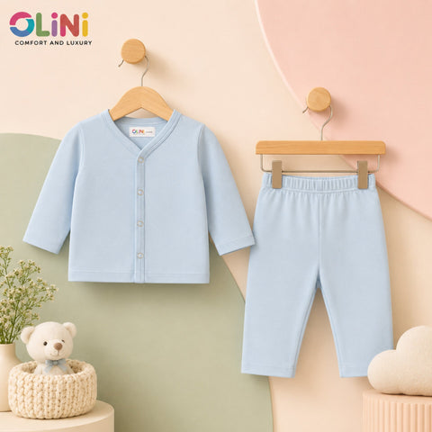OLINI - Cotton Jersey - Night Suit - Sky Blue - YAM