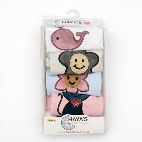 HY - Pack of 5 Embroidered Trousers - Star Fish