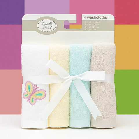 Loveable Friends - Pack of 4 Face Towels - Butterfly