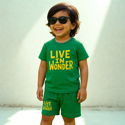 Lucido - T-Shirt & Shorts - Green - Wonder