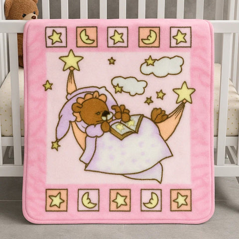 Junio Kids Single Ply - Zip Blanket - PInk - Star Bear - 25
