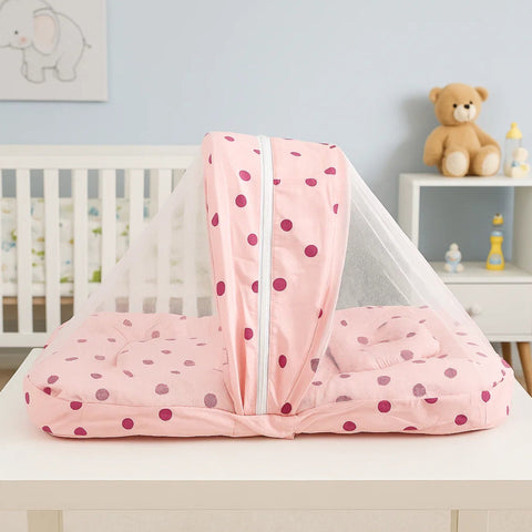 Mosquito Bed Net - Vol-09-25 - Pink - Polka