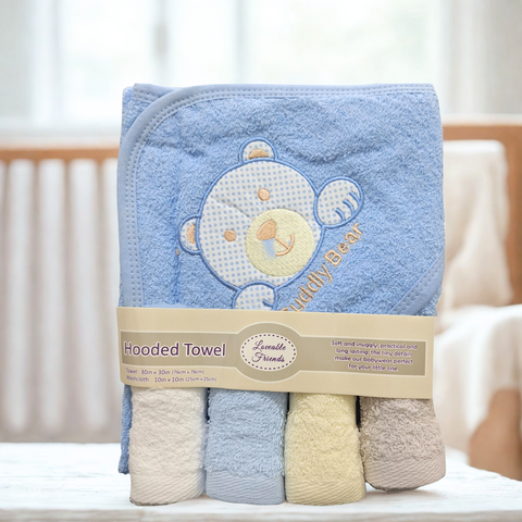 5 Pieces - Loveable Friends - Bath Towel Gift Set