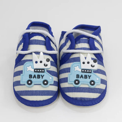 Xiao - Booties - Blue - Lines & Car