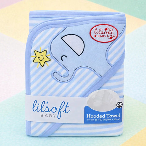 Lilsoft - Bath Towel - Blue - Elephant