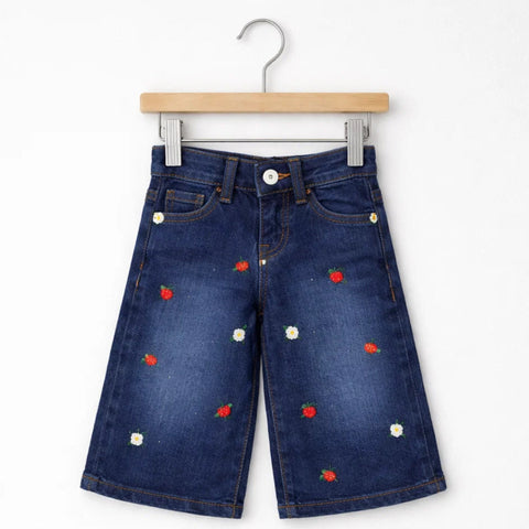 MNG - Bell Bottom - Jeans - Dark Blue - Embroidered - (1-6Y)