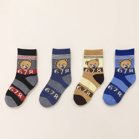 Pair of 4 Socks - 4-8 Years - Bear 789