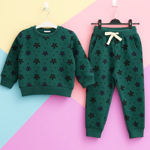Z Kids - 2 Pieces - Suit Set - Dark Green - Flowers - 25
