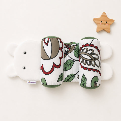 Head Shaping Pillow for Round Head - Green - Leaves Pattern