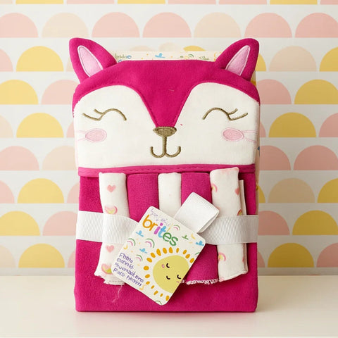 6 Pieces - Bath Towel - Gift Set - Pink - Fox - China