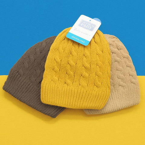 Hudson Baby - Pack of 3 Caps - Brown Mustard Chocolate