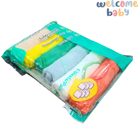 Little Home Baby - Pack of 6 Face Towels - Colorful - Thailand