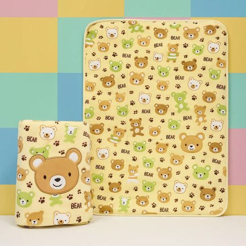 For Baby - Fur Blanket - Yellow - Bear