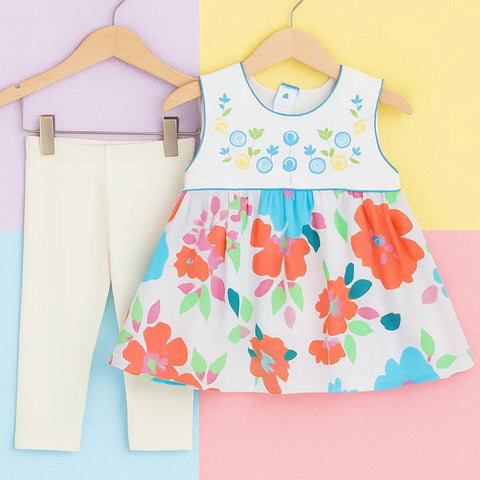 Street Six - Frock - White - Flowers
