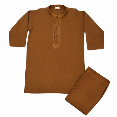 TBS - Wash N Wear - Kurta Shalwar - Mustard Brown - 26