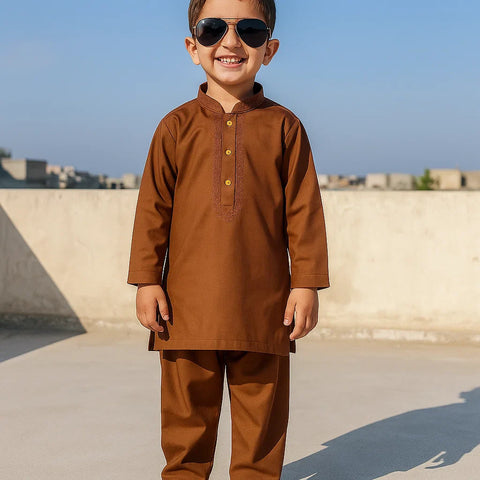 TBS - Kurta Shalwar - Wash N Wear - Rust