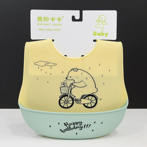 Silicon Container Bib - Green - Birthday