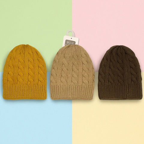 Hudson Baby - Pack of 3 Caps - Brown Mustard Chocolate