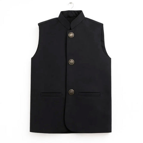 AN - Waist Coat - Black - Plain